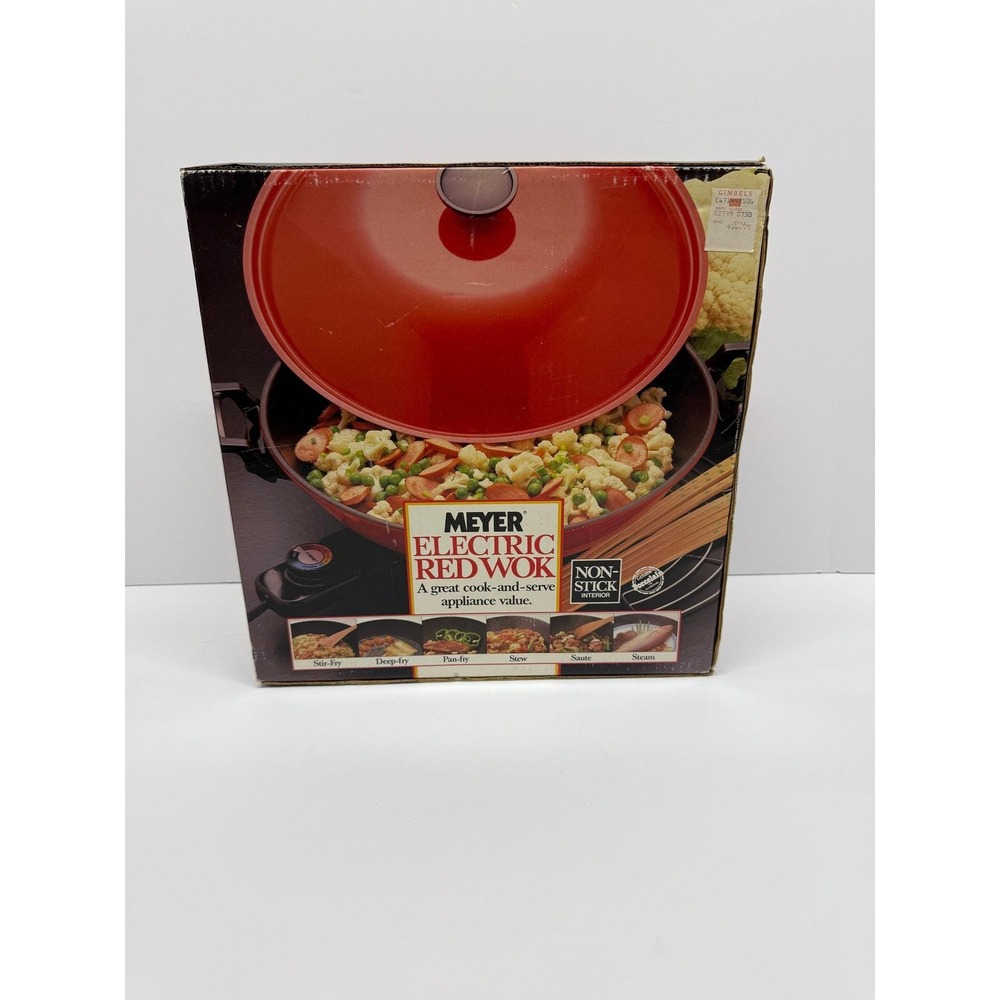 Meyer Electric Red Wok 12 inch Non Stick Great Cook Serve Appliance Value
